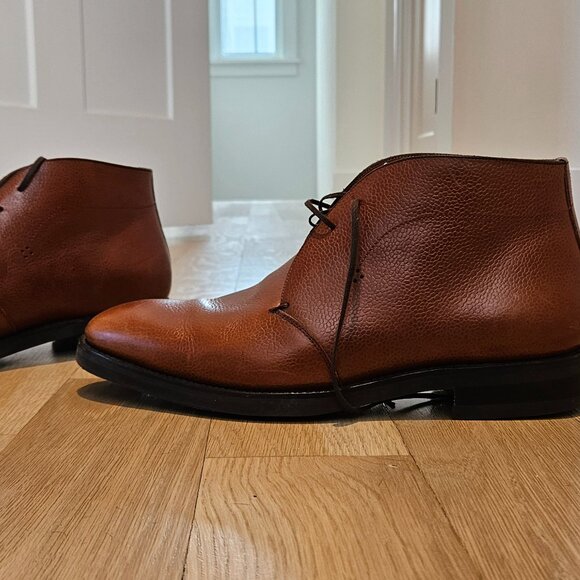 Tan Leather Chukka Boots By Cobbler Union, Vibram Soles, Size 10.5 US / 10 UK - Picture 2 of 7